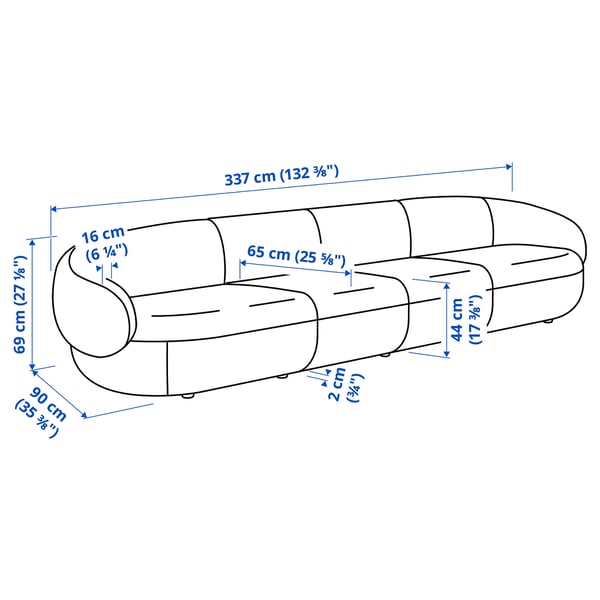 LILLESÄTER 5er-Sofa, Gunnared leuchtend grüngelb
