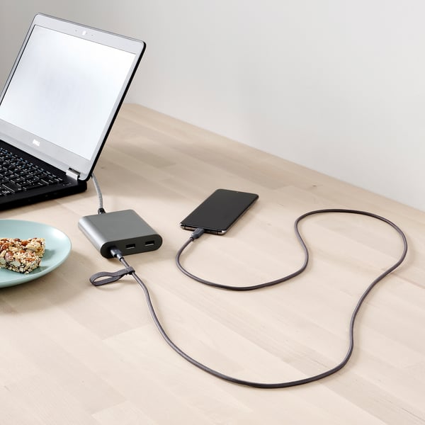 LILLHULT USB-C auf USB-C, dunkelgrau, 1.5 m