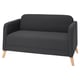 Option: LINANÄS: dunkelgraues 2-Sitzer-Sofa. Modernes Design, strapazierfähiges Polyester. Kompakt, leicht zu transportieren.