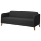 Schwarzes Sofa, moderne Holzbeine