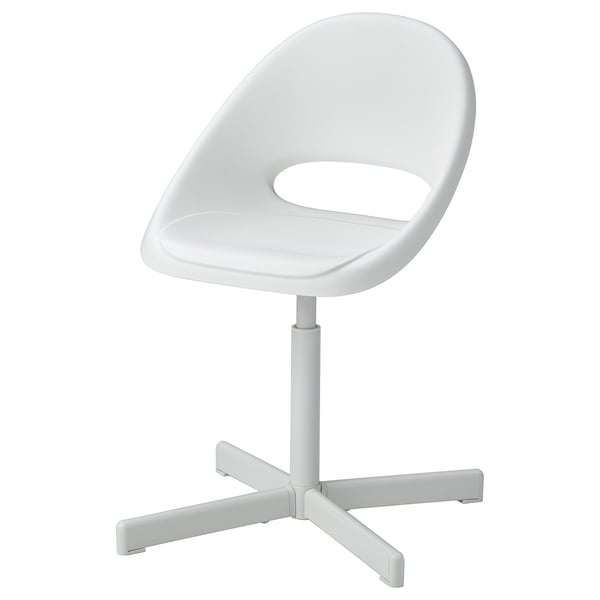 LOBERGET weißer Kinderstuhl, höhenverstellbar, drehbarer Sitz, modernes Design.