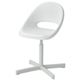 LOBERGET weißer Kinderstuhl, höhenverstellbar, drehbarer Sitz, modernes Design.