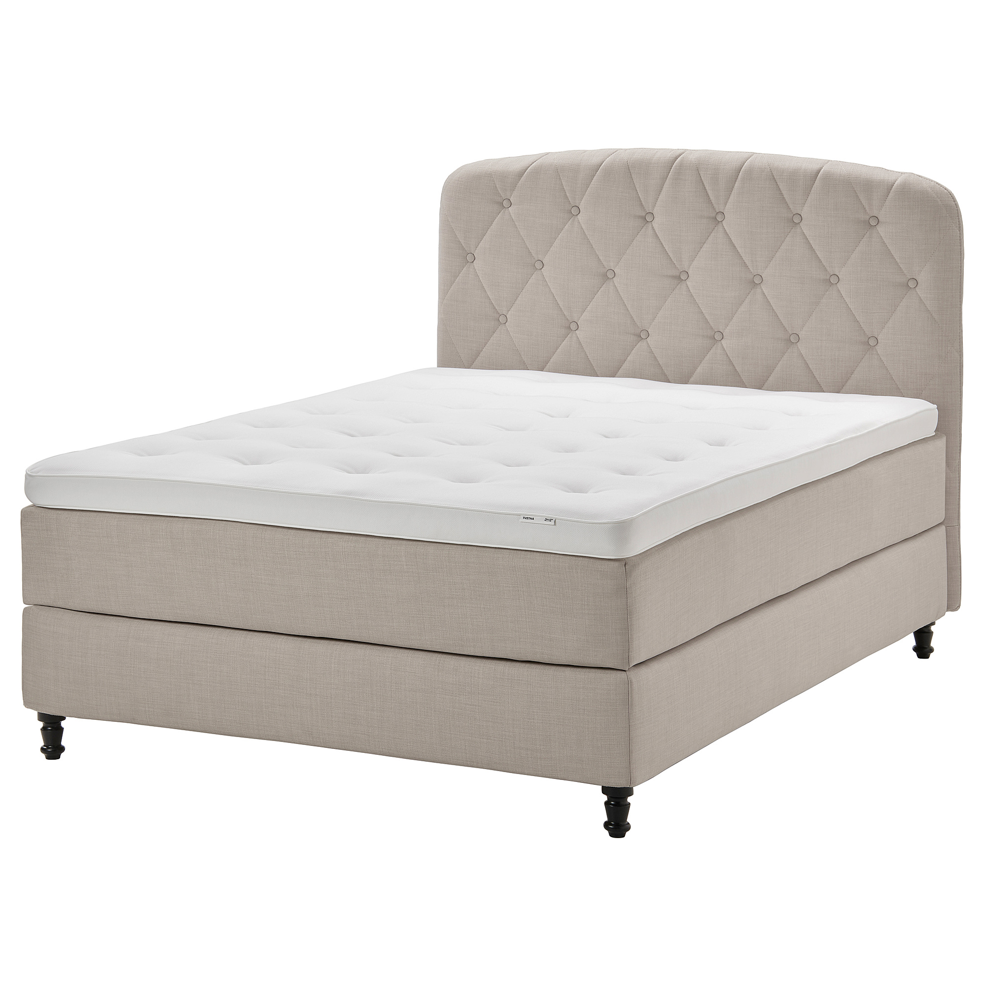 LOMMEDALEN Boxspringbett - Hokkåsen mittelfest/Tustna Skiftebo hellbeige - IKEA Österreich