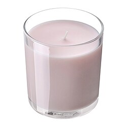 LOTSFÅGEL Duftkerze im Glas, rosa Blüten blassrosa, 40 Std.