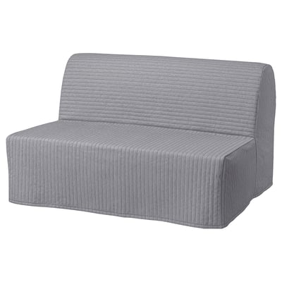 LYCKSELE Sofa, grau, gestreifter Stoff, geradliniges Design, moderne Form.