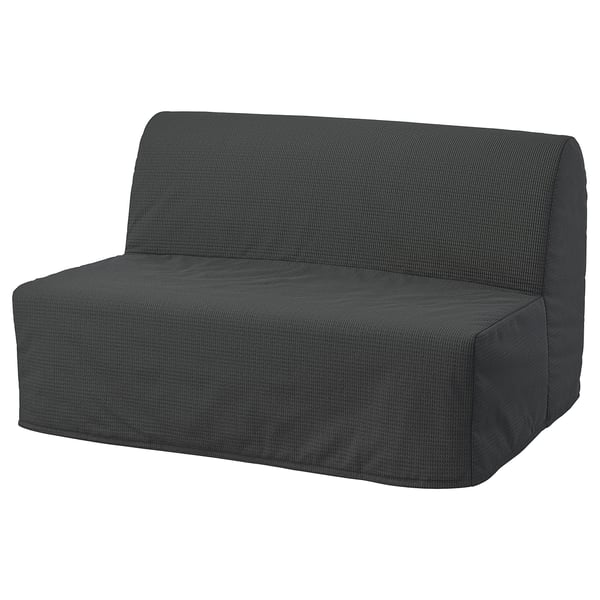 Dunkelgraues LYCKSELE LÖVÅS Schlafsofa, schlankes Design, weicher Stoff, verwandelt sich in ein Bett.