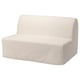Das cremefarbene Schlafsofa Lycksele verwandelt sich in ein Doppelbett.