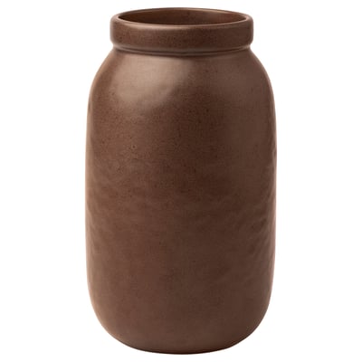 Braune MÄVINN Keramikvase, breitmundig, handgefertigt, erdiger Ton.