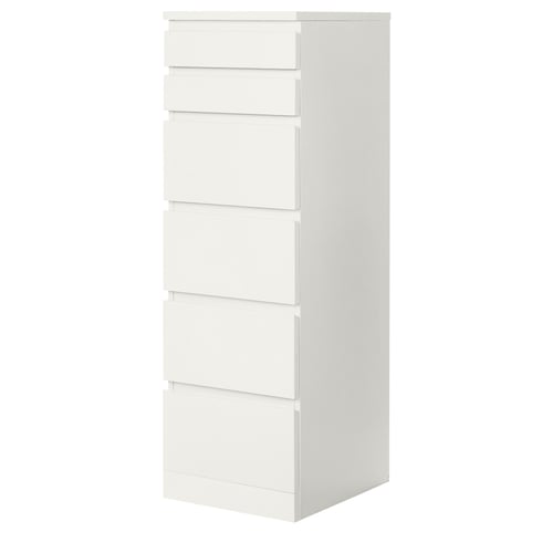 Malm Kommode Mit 6 Schubladen Weiss Spiegelglas Ikea Osterreich