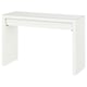 MALM weißer Schreibtisch, Glasplatte, modernes, minimalistisches Design, klare Linien.