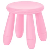 Ein knallpinker MAMMUT Hocker aus Polypropylen-Kunststoff. Es ist rund, leicht und sowohl für den Innen- als auch für den Außenbereich mit UV-Schutz geeignet.