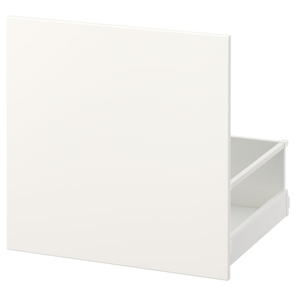 Weißer MAXIMERA-Schubladenschrank mit Einzelschublade, schlankes, minimalistisches Design.