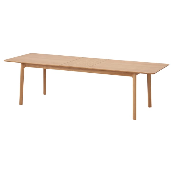 MELLANSEL Tisch aus Eiche, rechteckig mit klarer Form, klassisches Design, ausziehbar mit verstecktem Verlängerungsblatt, Naturholz-Finish.