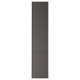 Moderner hoher, dunkelgrauer Schrank mit weichen Kanten und einfachen Linien.