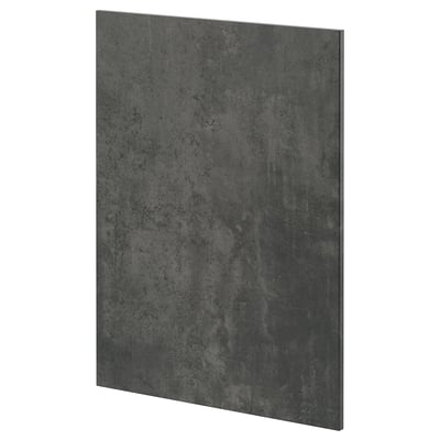 Dunkelgraues Flachpaneel aus dem Küchensystem METOD, modernes Design in Betonoptik, rechteckige Form.