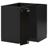 Schwarzes METOD-Schrankset, modernes Design, quadratische Form, mit verstellbaren Regalen.