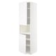 Weißer METOD hoher Küchenschrank, modernes Design, verstellbare Regale, mit weißen Axstad-Fronten.