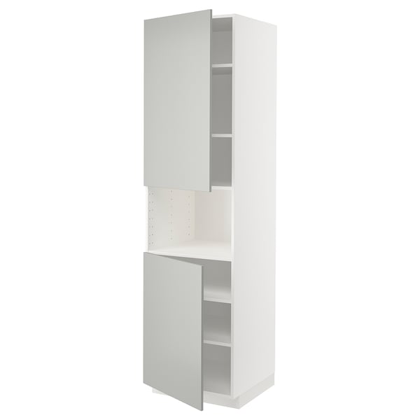 METOD weißes Küchenschrank-Set, moderne, hellgraue havstorp Türen, 25 Jahre Garantie.