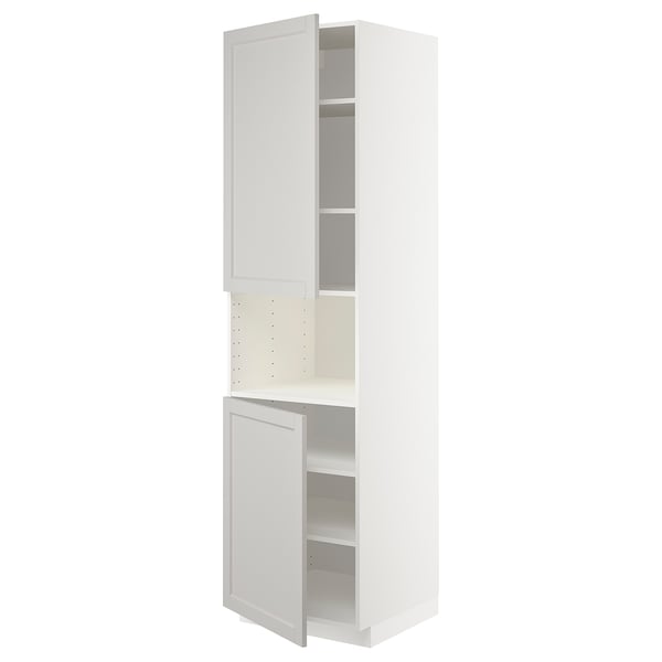 Weißer METOD-Küchenschrank mit verstellbaren Regalen, modernes, minimalistisches Design.
