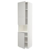 METOD weißer Schrank, klassisches Design, hellgraue Türen, verstellbare Regale.