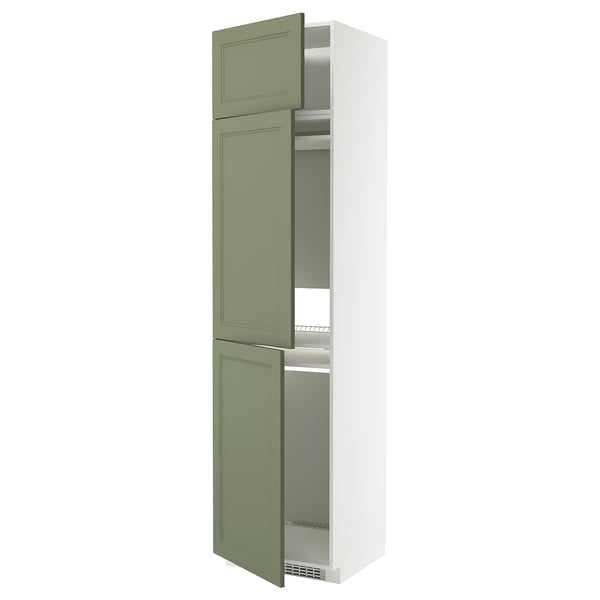 Ikea METOD Schrank, grün, hoch, drei verstellbare Regale.