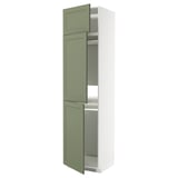 Ikea METOD Schrank, grün, hoch, drei verstellbare Regale.
