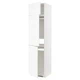 Weißer METOD-Küchenschrank mit silbernen Armaturen und Innenböden.