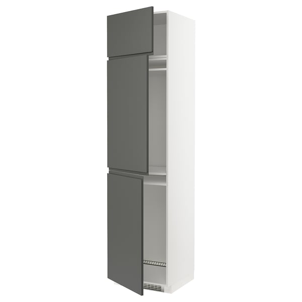 METOD Küchenschrank in dunkelgrau mit drei offenen Teilen, modernes Design.