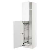 METOD Hochschrank mit Putzschrankeinr., weiß/Axstad matt weiß, 60x60x240 cm