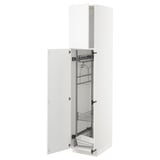 METOD Hochschrank mit Putzschrankeinr., weiß/Axstad matt weiß, 40x60x200 cm