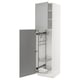 METOD Hochschrank mit Putzschrankeinr., weiß/Bodbyn grau, 60x60x220 cm