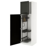 METOD Küchenschrank - schwarz, weiß, rechteckig, modernes Design, geöffnet