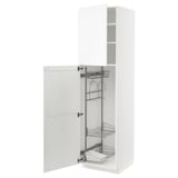 METOD Hochschrank mit Putzschrankeinr., weiß Enköping/weiß Holzeffekt, 60x60x220 cm