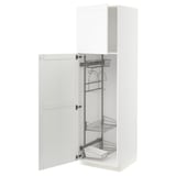 METOD Hochschrank mit Putzschrankeinr., weiß Enköping/weiß Holzeffekt, 60x60x200 cm