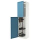 METOD Hochschrank mit Putzschrankeinr., weiß/Lerhyttan blau, 60x60x240 cm