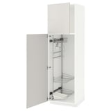 METOD Hochschrank mit Putzschrankeinr., weiß/Ringhult hellgrau, 60x60x200 cm