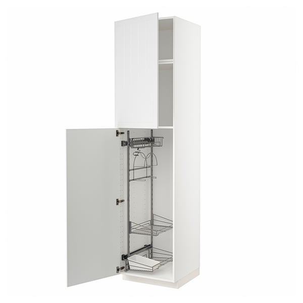 METOD Hochschrank mit Putzschrankeinr., weiß/Stensund weiß, 60x60x240 cm