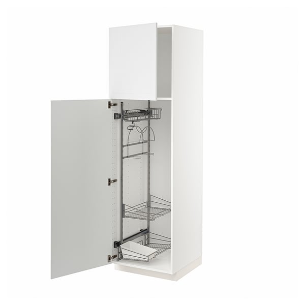 METOD Hochschrank mit Putzschrankeinr., weiß/Stensund weiß, 60x60x200 cm