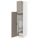 METOD Hochschrank mit Putzschrankeinr., weiß/Upplöv matt dunkelbeige, 40x60x200 cm