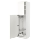 METOD Hochschrank mit Putzschrankeinr., weiß/Vallstena weiß, 60x60x220 cm