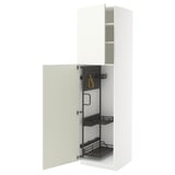 Weißer METOD-Schrank mit offener Tür, Stahlorganizer, klares Design.