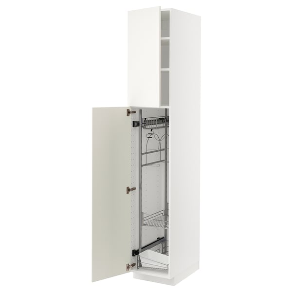 METOD Hochschrank mit Putzschrankeinr., weiß/Veddinge weiß, 40x60x220 cm