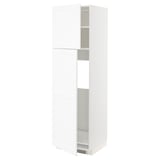 Weißer METOD-Küchenschrank, klassisches Design mit Holzmaserung, verstellbares Regal.
