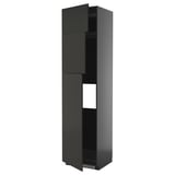 METOD Küchenschrank, schwarz, modernes Design, hohe, verstellbare Einlegeböden.