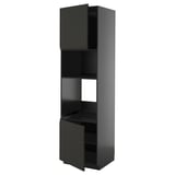 Ikea METOD mattschwarzer Küchenschrank mit verstellbaren Regalen.