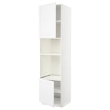 Weißer METOD-Küchenschrank, hoch, mit zwei verstellbaren Regalen, minimalistisches modernes Design, mit Flügeltür.