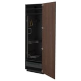 METOD Küchenschrank, dunkelbraunes Holz, offenes Design, verstellbares Regal, Metallscharniere.