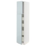 Ikea METOD Hochschrank, graublau, modern, glänzend, schlank.