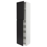 Moderner Küchenschrank: METOD in schlichtem Schwarz-Weiß mit minimalistischen Griffen.