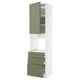 METOD Küchenzeile in Graugrün mit Hochschrank und Schubladen, modernes traditionelles Design.